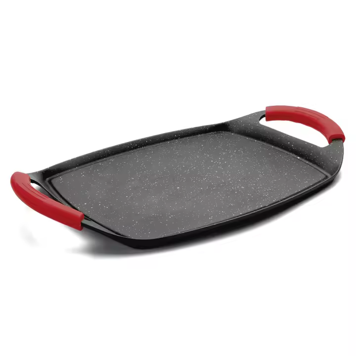 Lacor Plancha Grill Eco Piedra Aluminio Fundido 33,5x25 Cm - Antiadherente Ecológica - 1
