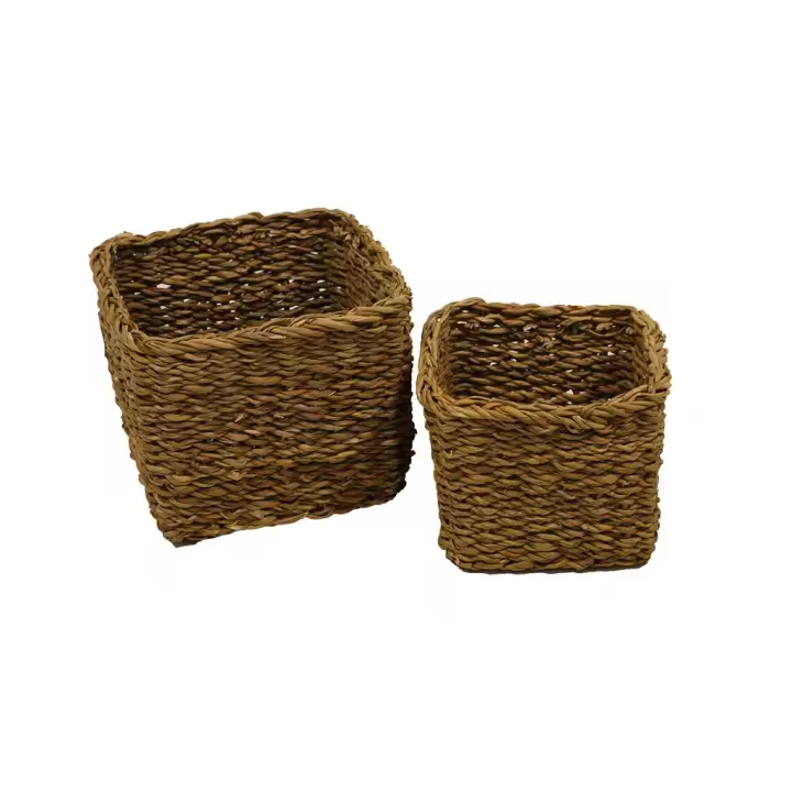 CAJONERAS CUADRADAS SEAGRASS NATURAL S/2 20x20x16 - 1