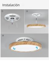 Lámpara De Techo LED Moderna Con Patrón De Madera Dorado Tres Colores Para Iluminación Doméstica Cocina Dormitorio Baño - details 3