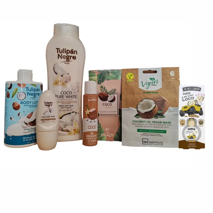 Pack Coco Productos de cosmética y hogar "The fruit company" "Tulipán negro" "Prady" "Saphire" "IDC Institute" - 1