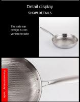 Sartén De Acero Inoxidable 304 28/30cm Antiadherente Sin Capa Para Huevo Y Carne Sartén De Frying Para Estufa De Gas Y Inducción Sin Cubierta - details 4