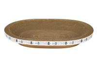Alfombrilla De Rascado Para Gatos Ovalada De Cartón Corrugado Cama De Gatos Resistente Al Desgaste Juguete Para Uñas Pine Wood - details 7