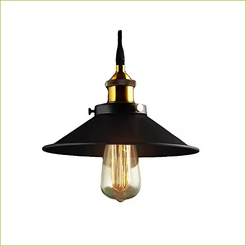 LÁMPARA DE ARAÑA NEGRA ANTIGUA PARA COCINA FAMILIAR, ESTUDIO, COMEDOR Y BARRA, PORTALÁMPARAS Ø220MM E27 - 1