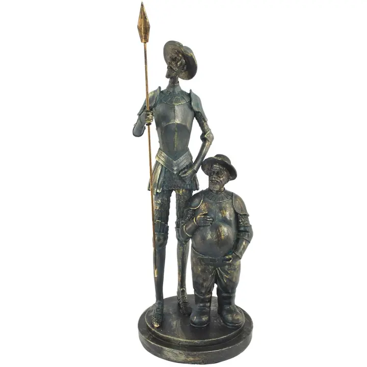 Signes Grimalt Don Quijote Y Sancho | Figura Bronce Dorado Clasico 35X14X14cm - 1