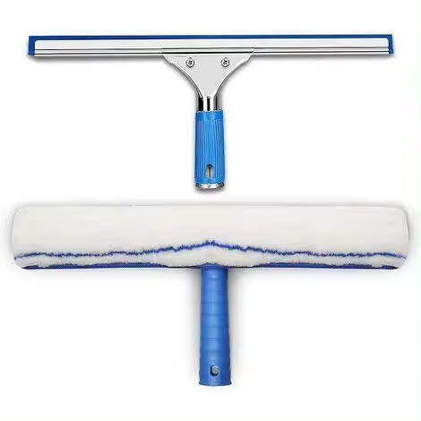 Kit limpieza cristales, limpiacristales y paño de microfibra, limpiacristales con labio de goma, herramienta para limpieza de cristales, limpiacristales aquablade 35cm - 1