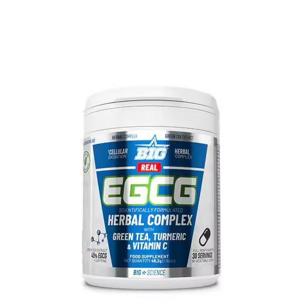BIG - REAL EGCG es una formulación exclusiva diseñada para quienes buscan un suplemento natural, basado en evidencia científica, que actúe sobre múltiples frentes para optimizar el metabolismo: menor absorción calórica, mayor gasto energético - 1