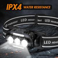 Linterna Frontal LED Recargable Por USB Ultra Brillante Con Luces Blancas Rojas Y Azules Lámpara De Cabeza IPX4 Impermeable Para Camping Running Pesca - details 7