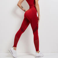 Pantalones De Yoga Sin Costuras Cintura Alta Para Mujer Leggings De Gimnasio Deporte Fitness Control De Abdomen Running Workout Tights Elásticos De Nylon Y Spandex - details 5