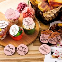 20pcs Discos De Tarta De Acrílico Toppers De Cupcake Espejo Redondos Engraved Para Cumpleaños Adornos De Pasteles - details 1