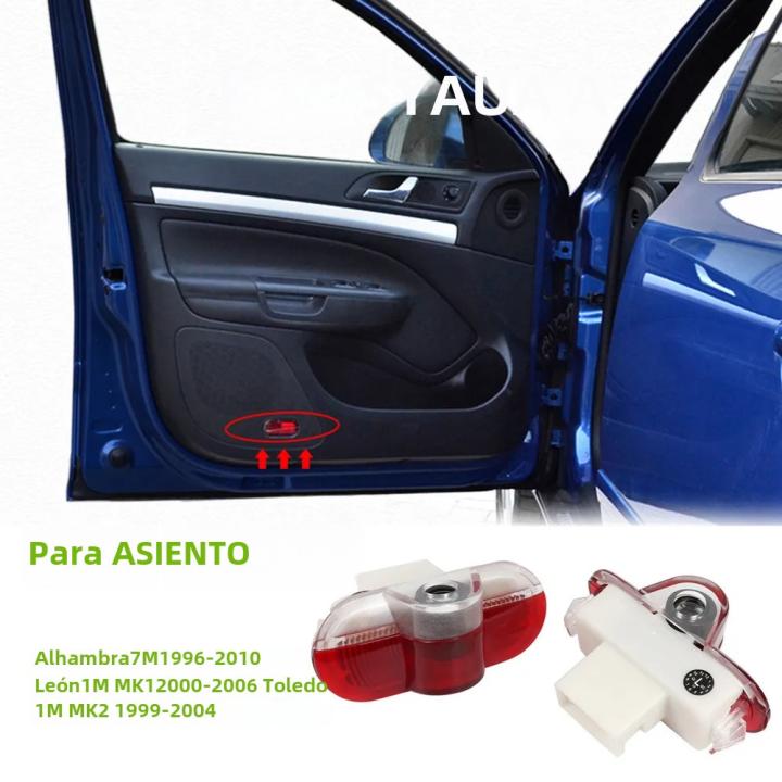 Lámpara De Bienvenida LED 3D Para Coche Para SEAT Alhambra 7M Leon 1M MK1 Toledo 1M MK2 Accesorios De Luz De Sombra Fantasma Instalación Sencilla Sin Cables