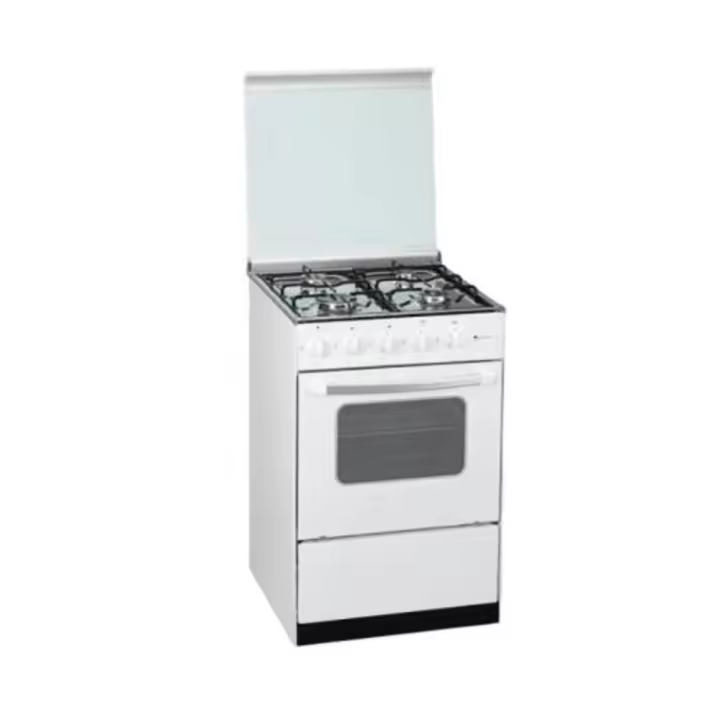 Cocina a Gas GRALUX FQ42001GBR con Horno y Grill, 4 Quemadores y Mesa de Acero Inoxidable - 1
