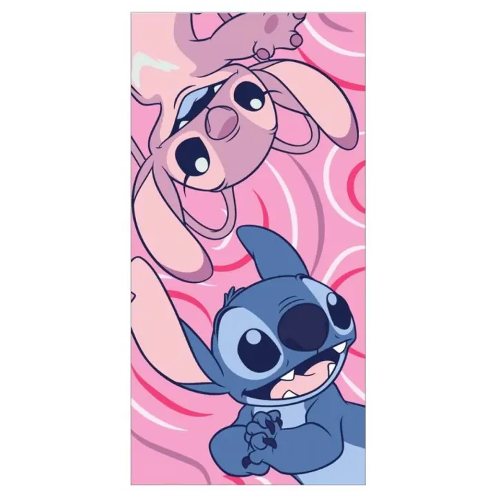 Stitch Toalla de Playa Microfibra, Toalla para Piscina, Baño, Viaje 70x140cm, Toalla Infantil para Niños y Niñas Stitch Disney, Regalo Cumpleaños, Color Rosa - 1