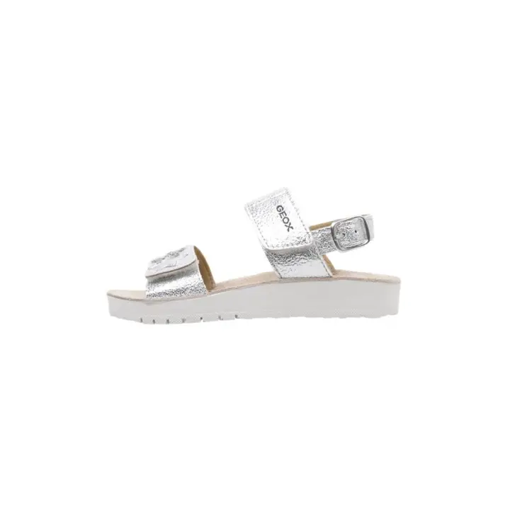 Geox J SANDAL COSTAREI GIRL  Sandalia Plana Niña Plateado - 1
