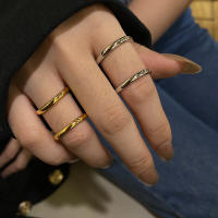 ANENJERY Anillo Doble Capa De Color Dorado Para Mujer Simple Y Venta Al Por Mayor Joyería De Fiesta Resizable Moda Actual - details 6