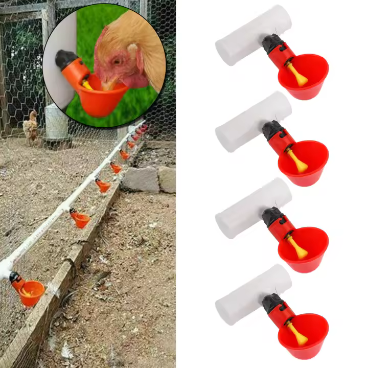 Areyourshop 4PCS Copas De Bebida Para Pollos Alimentadores Automáticos De Agua Suministro De Alimentos Para Ganadería - 1