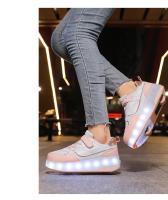 Zapatillas De Rodilleras Para Niños Y Niñas Con Luces LED Rosa Moda Zapatos Rollers Para Niños Y Niñas Transpirables De Cuero Con Almohadilla De Algodón Para Todas Las Estaciones - details 13