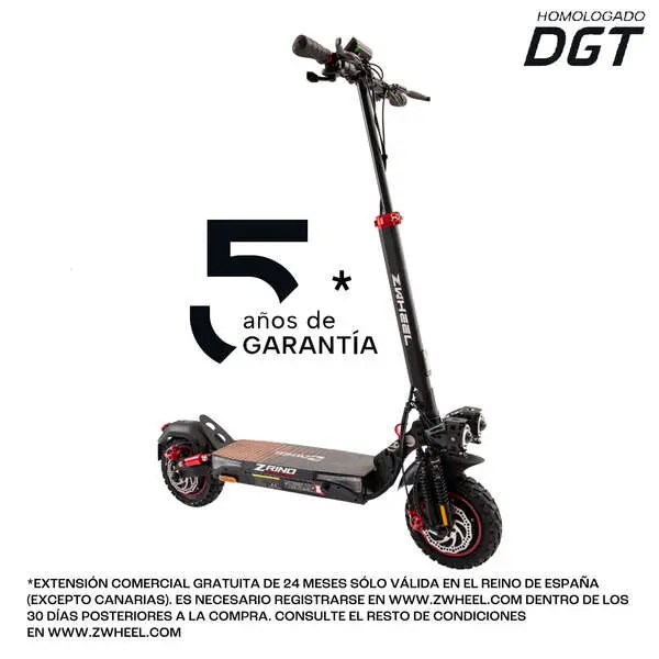 Zwheel zrino duo max patinete electrico motor 2x 500w - homologado dgt - autonomia hasta 70km - suspension hidraulica delantera y trasera - ruedas off-road 10” - carga maxima 120kg - 1