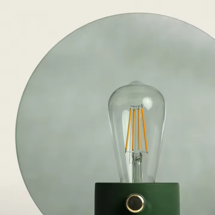 Ledkia Lámpara de Mesa Metal y Cristal Katia Verde - 1
