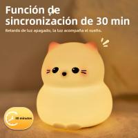 Luz Nocturna De Gato De Silicona Lindo Dimmer Recargable Para Decoración De Habitación De Niños Luz Táctil Sin Cable Para Dormitorio Infantil - details 3