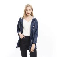 Chaqueta De Lluvia Para Mujer Ligera Impermeable Estilo Trench Con Cordón Ideal Para Caminatas Casuales Al Aire Libre - details 2