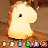 Lámpara De Noche Unicornio Con Control Remoto Para Dormitorio Luz LED De Animales Decoración Moderna Recargable Por USB - details 3
