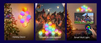 Luz LED RGB Bluetooth Hexagonal Para Dormitorio Y Juego De Computadora Control Remoto APP Luz Nocturna Multicolor Para Habitación De Niños - details 10