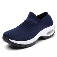 Calcetines Deportivos Casuales Para Mujer Zapatillas De Moda Con Suela Gruesa Y Almohadilla De Aire Tacón Inclinado Zapatos De Rock - details 1