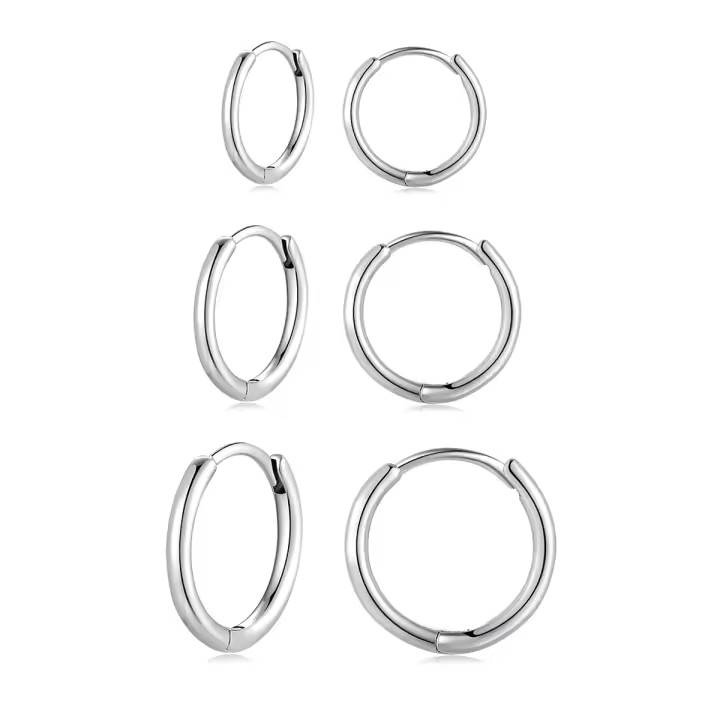 Pendientes de aro de plata 925 Pendientes para mujer Plata de ley 925 - 1