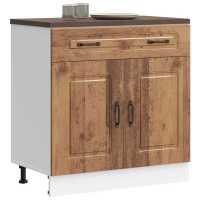 vidaXL Mueble bajo de cocina Kalmar de de ingeniería en color Madera antigua/Roble Sonoma/Negro y más | almacenamiento funcional diseño moderno para baño dormitorio sala - details 0