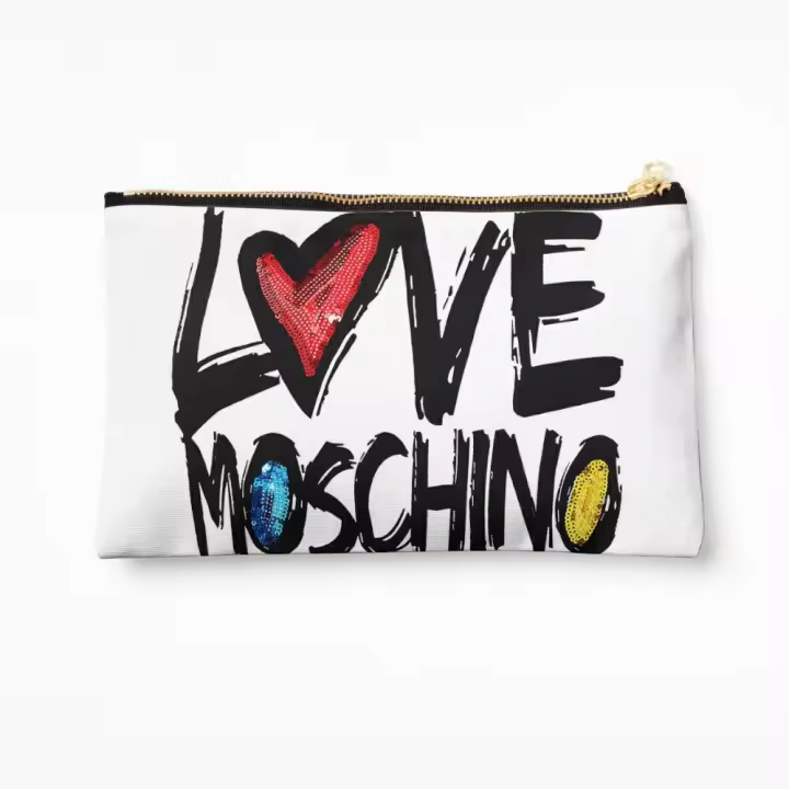 Neceser de maquillaje Love Moschino logo Papel Tyvek estuches, cosméticos organizador de artículos de tocador, Bolsa de almacenamiento - 1
