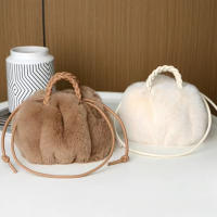 Bolso De Hombro Para Mujer Con Diseño De Calabaza De Peluche Falso Moda Nube Plisada Bolsa De Mano Con Cierre Hasp - details 0