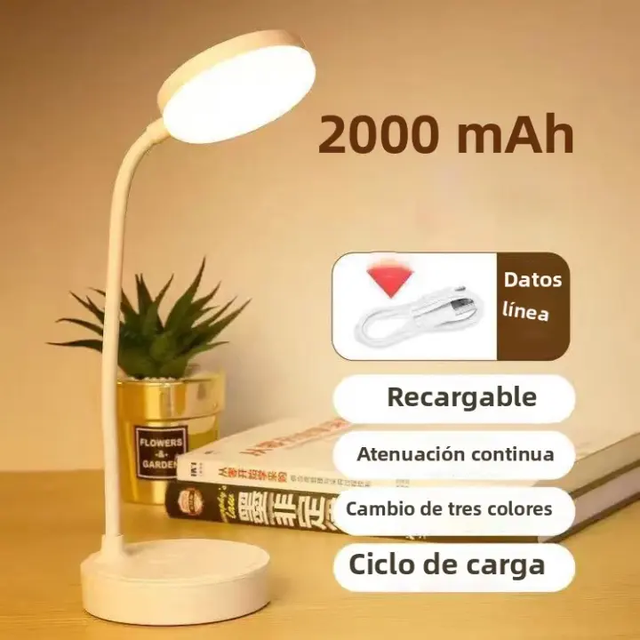 Lámpara De Escritorio LED Portátil Con Cargador USB Iluminación De Mesa Recargable Protección Ocular Con 3 Niveles De Brillo Continuo Para Dormitorio - 1