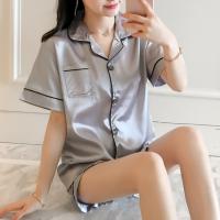 Conjunto De Pijamas De Seda Para Mujer 2 Piezas Camisola Y Shorts Estilo Elegante Sin Mangas Para Verano Dormir Y Descansar - details 20