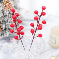 Decoración De Navidad Artificial Rama De Uvas Rojas Para Vaso Flores Falsas Para El Hogar Adornos De Árbol De Navidad Accesorio De Plantas - details 6