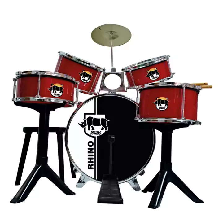 Batería percursion Rhino Drums Red con banqueta 75x68x54 cm (Reig 717) - 1