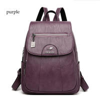 Mochila De Cuero Suave Para Mujer En 5 Colores Bolsa De Hombro Vintage Casual Viaje Mochila De Escuela Bolsa Para Damas - details 8