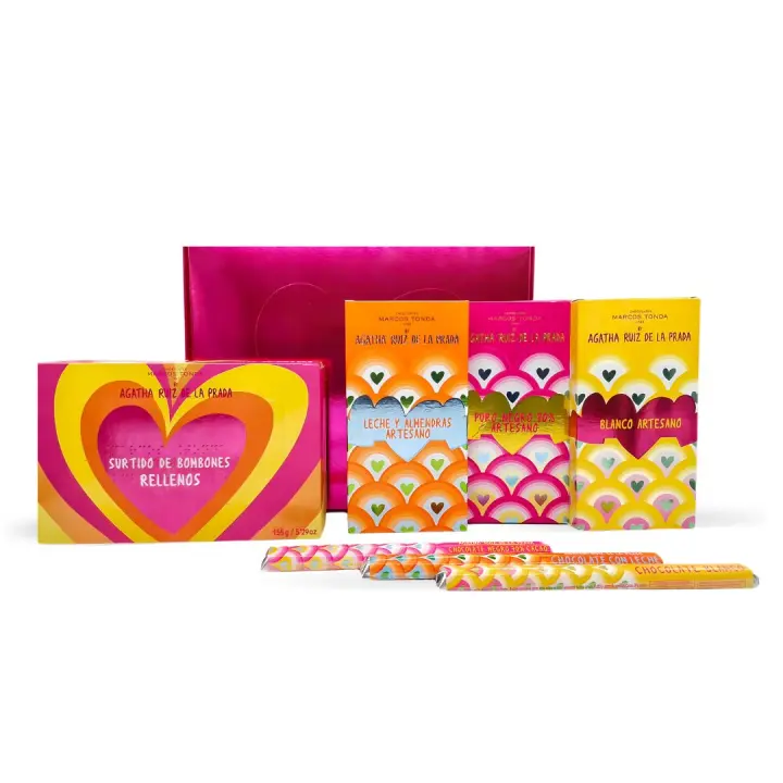 Lote de Chocolates Gourmet Marcos Tonda y Agatha Ruiz de la Prada - Delicioso surtido de chocolates para regalar, ideal para amigos y familia - 1