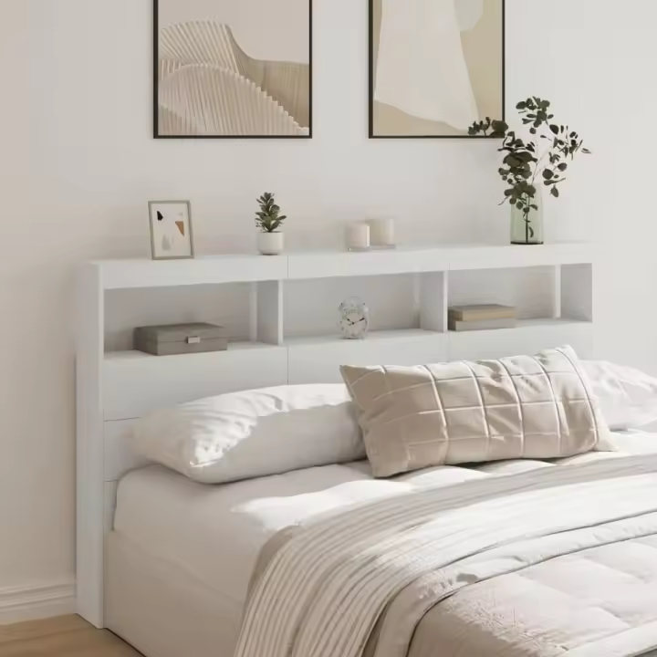 Cabecero de cama con LED blanco 180x17x102 cm - 1