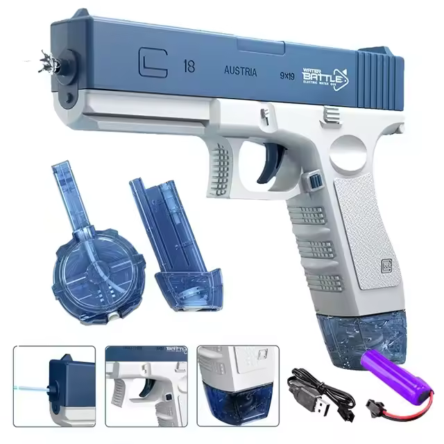 Pistola De Agua Eléctrica Para Niños Juego De Playa Al Aire Libre Automática Absorbe Agua Regador De Spraying Para Niños Regalo - 1