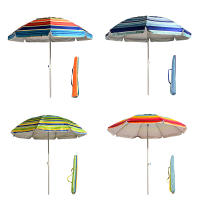 Sombrilla Playa Grande 160-240 cm, Sombrilla Plegable Multicolor a Rayas, Sombrilla Ligera con Bolsa Transporte, Protecciíon UV 50,  Sombrilla Exterior de Moda con Tubo Aluminio, Ideal para Aire Libre / Playa/ Verano - details 2