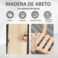 Outsunny Puente de Jardín de Madera con Pasamanos de Cadenas Metálicas Puente Decorativo para Estanque Carga 5 kg para Decoración Patio 100x32x48 cm Madera Natural - details 3