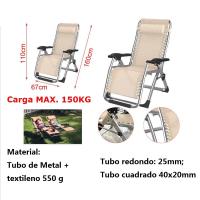 Silla tumbona hamaca plegable Reclinable de gravedad cero y resistente para Playa Patio Jardín Camping al Aire Libre, Carga Max.150 kg - Kmt Style - details 20