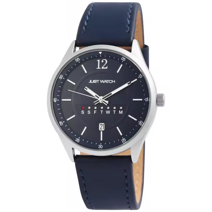 Reloj Just® Hombre com Bracelete em Pele Genuína - 1