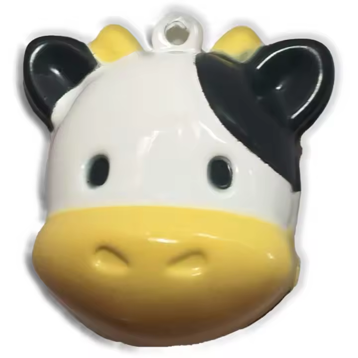 Cascabel Decorativo Metálico – Bell – Animales Granja – Vaca – Cow – Música para tu Ropa y Complementos – 2,5 x 2,5 cm. – Moda The Happy Patch - 1