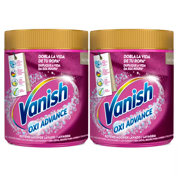 Vanish Oxi Advance Quitamanchas para la ropa, elimina olores, potenciador de Lavado en polvo - 2x400 gr - 1