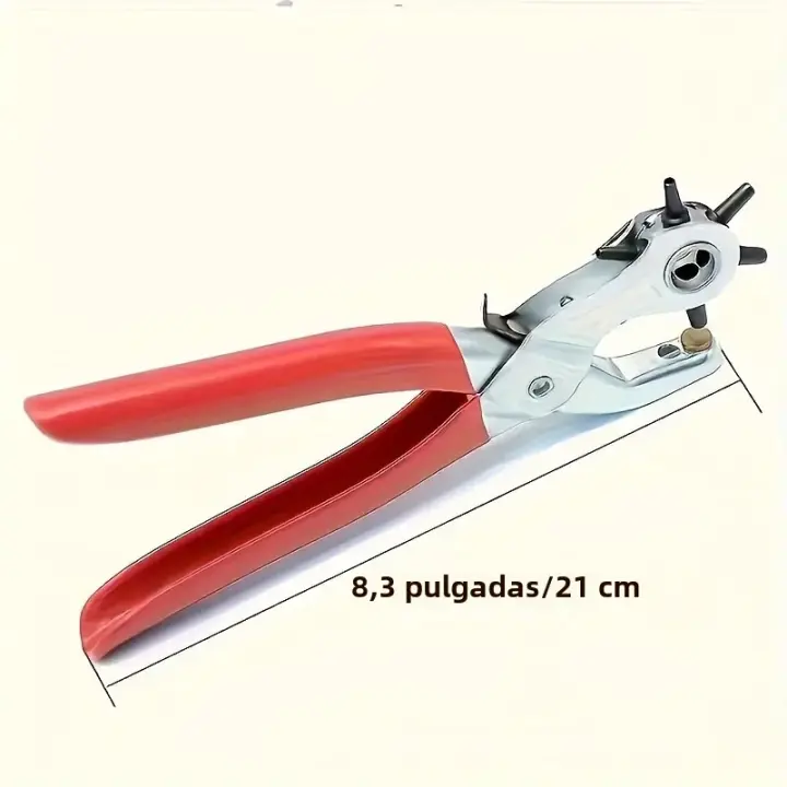 Aguja De Perforación De Cuero Giratoria Multi-tamaño Para Cinturones Correas Relojeras Perforador De Agujeros Con Mango Antideslizante - 1