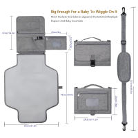 Alfombrilla De Cambio De Pañales Portátil 3 En 1 Con Bolsillos Impermeable Para Viaje Plegable Con Bolsa De Mano Para Bebés De 0 a 36 Meses - details 9