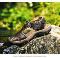 Sandalias De Verano Para Hombre Talla Grande 2023 Cuero Genuino Moda Sandalias Transpirables Con Cierre De Correa Antideslizantes Talla 38-47 - details 22