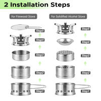 Estufa De Camping Portátil Para Sobrevivencia Quemando Madera Y Alcohol Para Excursiones Al Aire Libre Y BBQs Small Dual Fuel Camp Stove - details 7