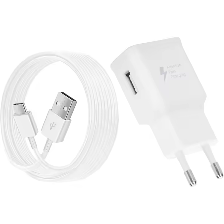15W Cargador Tipo C Carga Rápida para Samsung Galaxy S21/S20/S20+/S10/S10e/S9/S9+/S8/S8 Plus/A05S/A10e/A12/A13/A15/A20/A23/A25/A32/A33/A34/A40/A51/Note 9/8, Cargador Movil con Cable USB C 1,5M - 1
